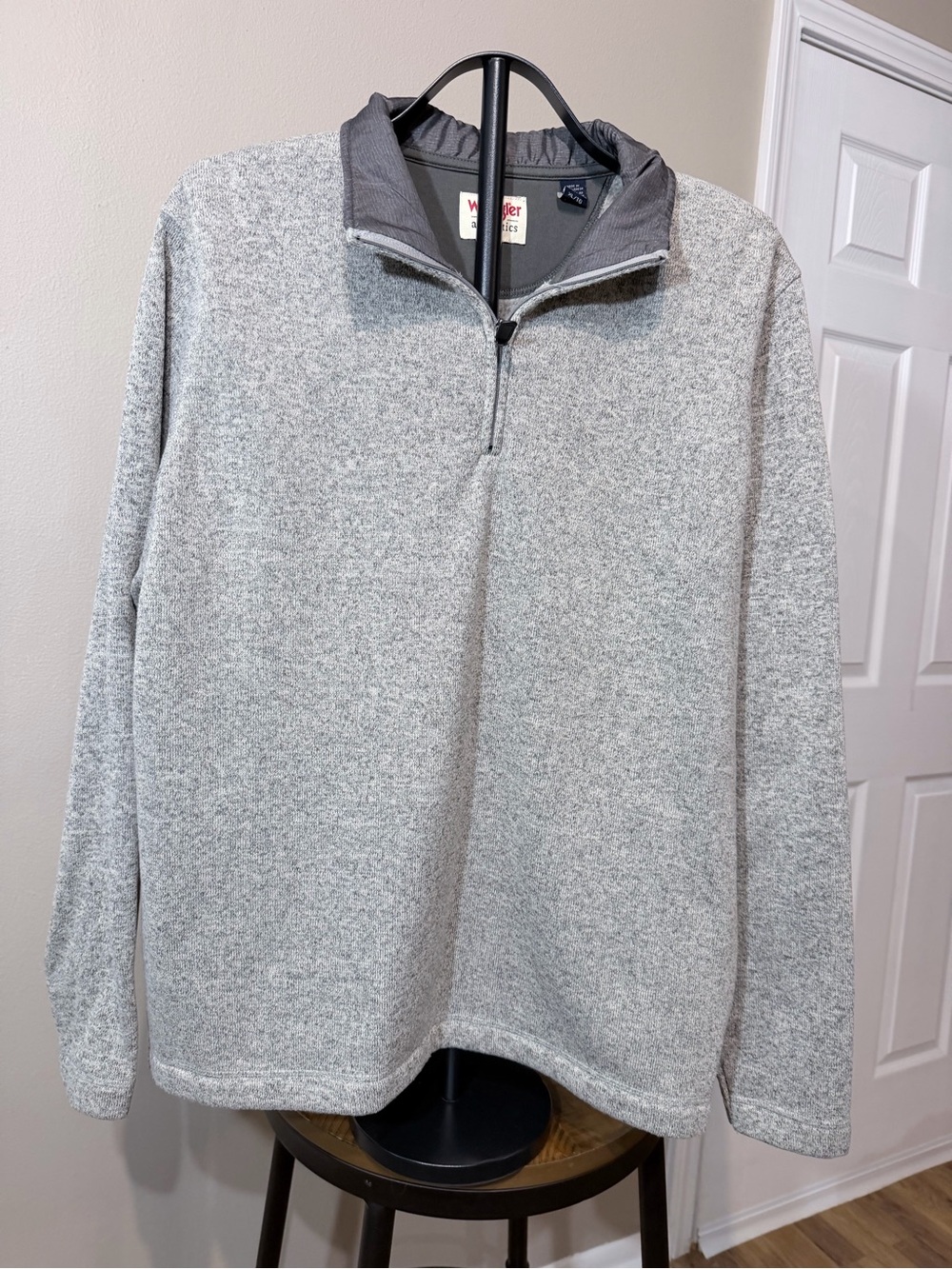 Wrangler Authentics Men's Gray 1/4 Zip Mock Neck Fleece Sweatshirt in XL